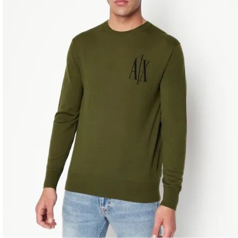 Men’s A/X Armani Exchange Wool‎ Pullover Sweater Green Sz XS